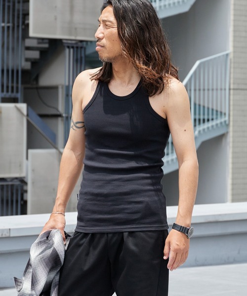 AVIREX(アヴィレックス)の「AVIREX/アビレックス DAILY RIB TANK TOP(タンクトップ・メンズ・ブラック/ホワイト・L/M/S)」の2枚目の写真