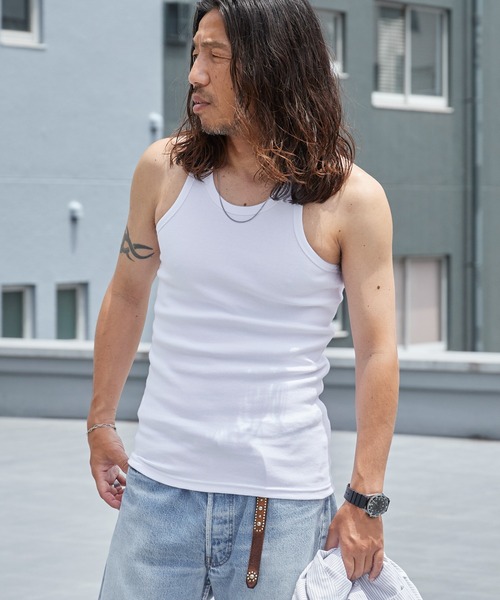AVIREX(アヴィレックス)の「AVIREX/アビレックス DAILY RIB TANK TOP(タンクトップ・メンズ・ブラック/ホワイト・L/M/S)」の5枚目の写真