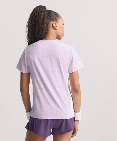 adidas(アディダス)の「アディゼロ ランニング半袖Tシャツ / アディダス adidas(Tシャツ/カットソー・レディース・バイオレット・X-LARGE/MEDIUM/LARGE/XX-LARGE/SMALL)」の2枚目の写真