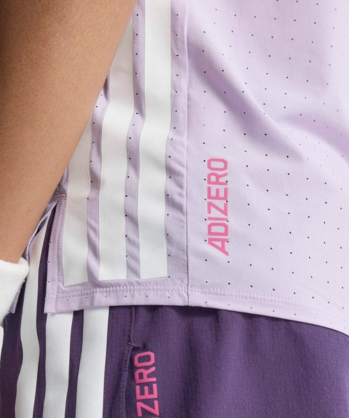 adidas(アディダス)の「アディゼロ ランニング半袖Tシャツ / アディダス adidas(Tシャツ/カットソー・レディース・バイオレット・X-LARGE/MEDIUM/LARGE/XX-LARGE/SMALL)」の8枚目の写真