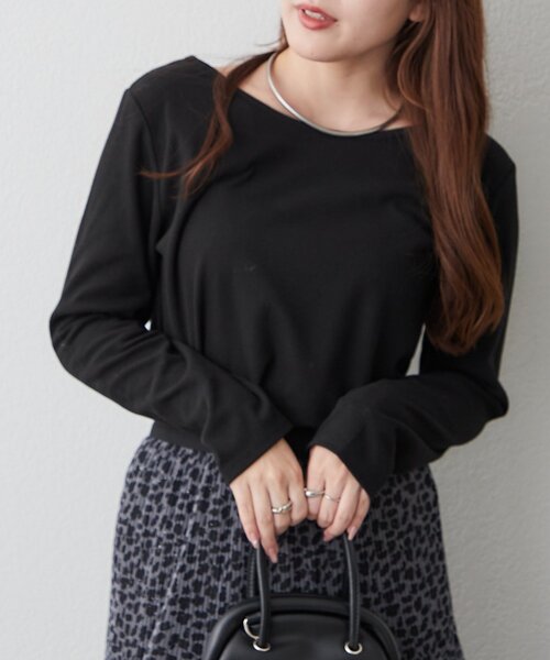 Remind me and forever(リマインドミーアンドフォーエバー)の「前後2WAYネックプルオーバー(Tシャツ/カットソー・レディース・その他12/グレー/ブラック/アイボリー・FREE)」の18枚目の写真