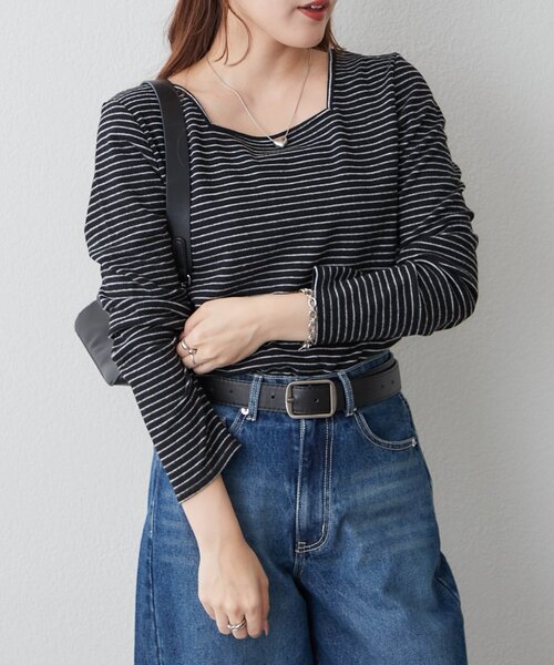 Remind me and forever(リマインドミーアンドフォーエバー)の「前後2WAYネックプルオーバー(Tシャツ/カットソー・レディース・その他12/グレー/ブラック/アイボリー・FREE)」の20枚目の写真