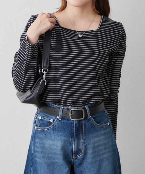 Remind me and forever(リマインドミーアンドフォーエバー)の「前後2WAYネックプルオーバー(Tシャツ/カットソー・レディース・その他12/グレー/ブラック/アイボリー・FREE)」の21枚目の写真
