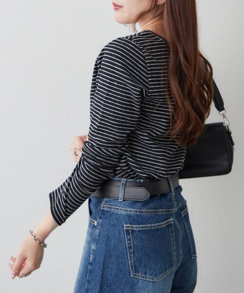 Remind me and forever(リマインドミーアンドフォーエバー)の「前後2WAYネックプルオーバー(Tシャツ/カットソー・レディース・その他12/グレー/ブラック/アイボリー・FREE)」の10枚目の写真