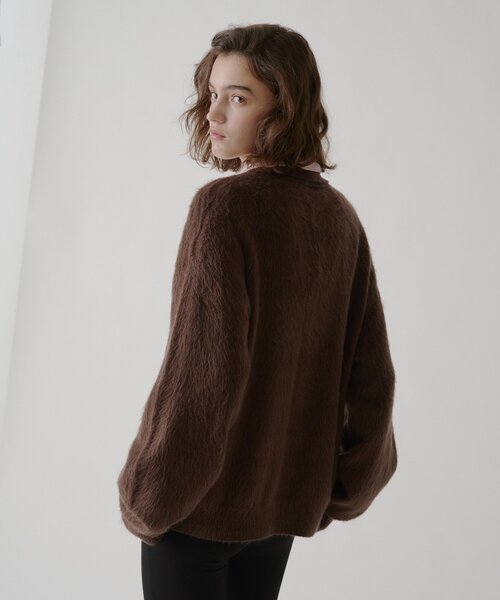 WHIMSIC（ウィムジック）の「【UNISEX/2サイズ展開】アンゴラブレンドシャギーニットポロシャツ（ニット/セーター・メンズ・ブラウン/オリーブ/ベージュ・2/1）」の21枚目の写真