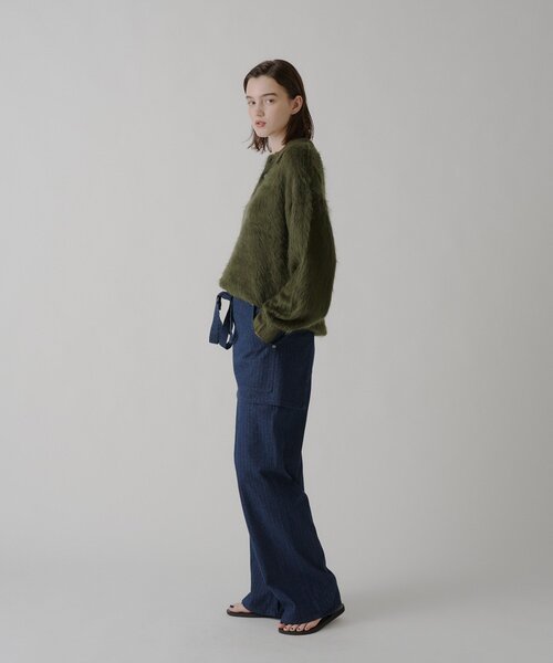 WHIMSIC（ウィムジック）の「【UNISEX/2サイズ展開】アンゴラブレンドシャギーニットポロシャツ（ニット/セーター・メンズ・ブラウン/オリーブ/ベージュ・2/1）」の10枚目の写真