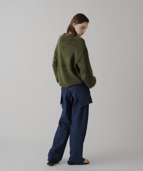 WHIMSIC（ウィムジック）の「【UNISEX/2サイズ展開】アンゴラブレンドシャギーニットポロシャツ（ニット/セーター・メンズ・ブラウン/オリーブ/ベージュ・2/1）」の11枚目の写真