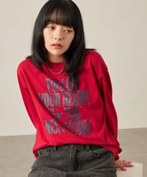 【Snap club】BIGロゴ ラインストーン オーバーサイズロンT