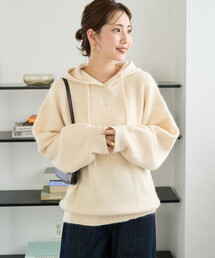 限定展開 アンゴラミックス フーディ ニット プルオーバー