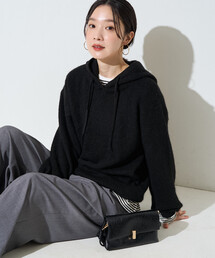 限定展開　アンゴラミックス フーディ ニット プルオーバー