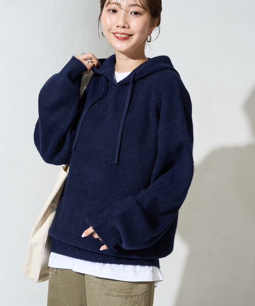 FREAK'S STORE(フリークスストア)の「限定展開 アンゴラミックス フーディ ニット プルオーバー(ニット/セーター・レディース・ブラック/ベージュ/ネイビー/グレー/ナチュラル・フリ-)」の20枚目の写真