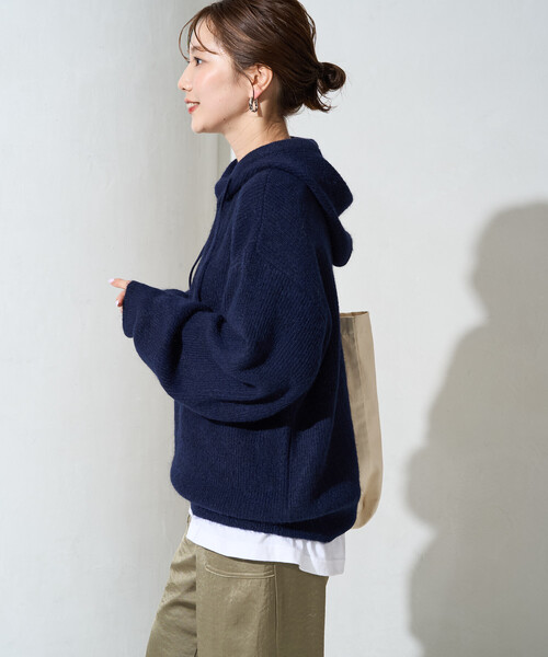 FREAK'S STORE(フリークスストア)の「限定展開 アンゴラミックス フーディ ニット プルオーバー(ニット/セーター・レディース・ブラック/ベージュ/ネイビー/グレー/ナチュラル・フリ-)」の19枚目の写真