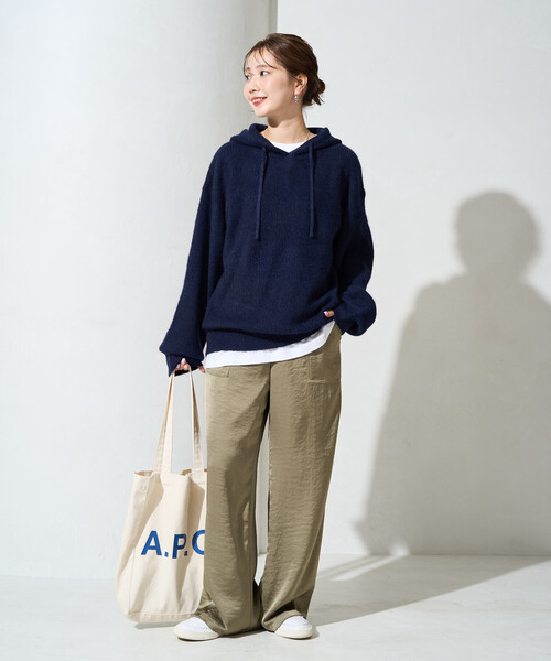 FREAK'S STORE(フリークスストア)の「限定展開 アンゴラミックス フーディ ニット プルオーバー(ニット/セーター・レディース・ブラック/ベージュ/ネイビー/グレー/ナチュラル・フリ-)」の16枚目の写真