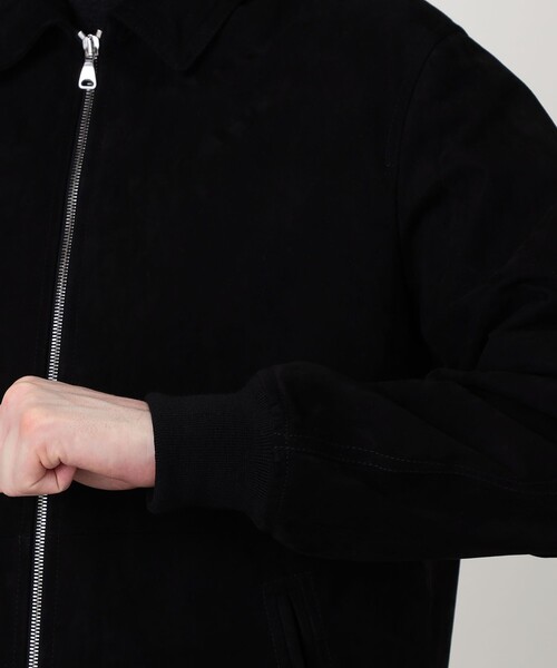 EMMETI(エンメティ)の「【別注】EMMETI JETI ラムスエード ジップアップブルゾン(ブルゾン・メンズ・グレイッシュベージュ/ブラック・M/S)」の9枚目の写真