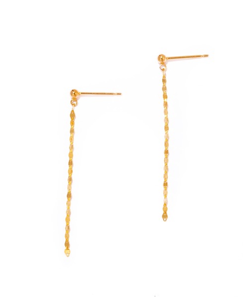 les bonbon(ルボンボン)の「【les bonbon】victoria petite pierce/ヴィクトリア プチ ピアス 10金 チェーン 華奢 揺れる(ピアス(両耳用)・レディース・イエローゴールド・FREE)」の4枚目の写真
