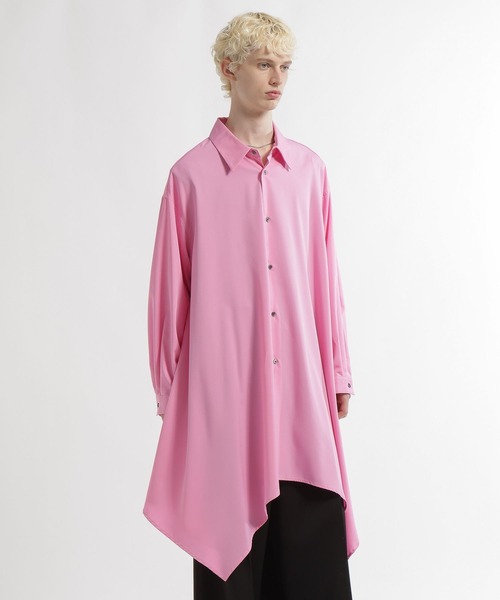 HARE（ハレ）の「スカートヘムロングシャツ(HARE)（シャツ/ブラウス・メンズ・ブラック/ピンク/ホワイト・FREE）」の3枚目の写真