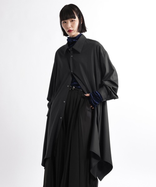 HARE（ハレ）の「スカートヘムロングシャツ(HARE)（シャツ/ブラウス・メンズ・ブラック/ピンク/ホワイト・FREE）」の2枚目の写真