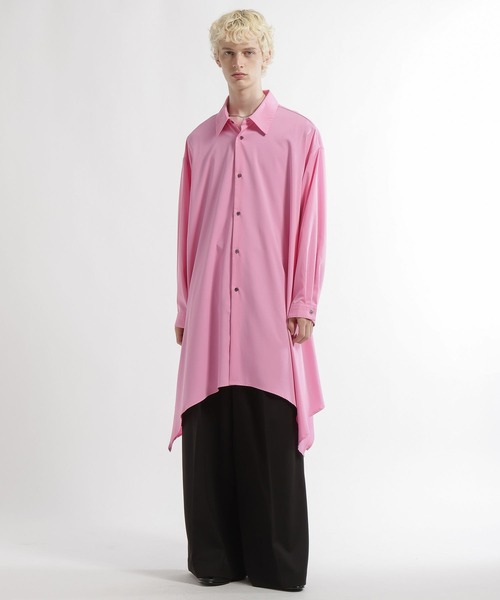 HARE（ハレ）の「スカートヘムロングシャツ(HARE)（シャツ/ブラウス・メンズ・ブラック/ピンク/ホワイト・FREE）」の7枚目の写真