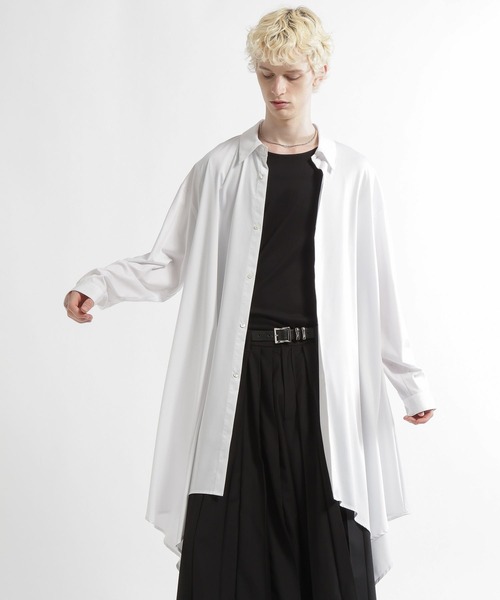 HARE（ハレ）の「スカートヘムロングシャツ(HARE)（シャツ/ブラウス・メンズ・ブラック/ピンク/ホワイト・FREE）」の10枚目の写真