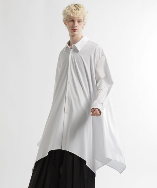 HARE（ハレ）の「スカートヘムロングシャツ(HARE)（シャツ/ブラウス・メンズ・ブラック/ピンク/ホワイト・FREE）」の11枚目の写真