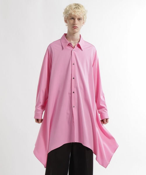 HARE（ハレ）の「スカートヘムロングシャツ(HARE)（シャツ/ブラウス・メンズ・ブラック/ピンク/ホワイト・FREE）」の12枚目の写真