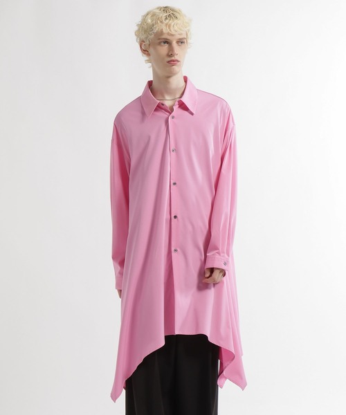 HARE（ハレ）の「スカートヘムロングシャツ(HARE)（シャツ/ブラウス・メンズ・ブラック/ピンク/ホワイト・FREE）」の13枚目の写真