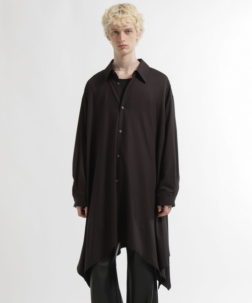 HARE（ハレ）の「スカートヘムロングシャツ(HARE)（シャツ/ブラウス・メンズ・ブラック/ピンク/ホワイト・FREE）」の14枚目の写真