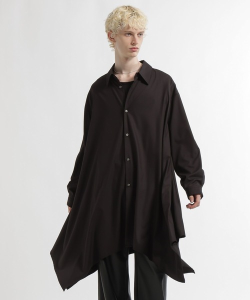 HARE（ハレ）の「スカートヘムロングシャツ(HARE)（シャツ/ブラウス・メンズ・ブラック/ピンク/ホワイト・FREE）」の15枚目の写真