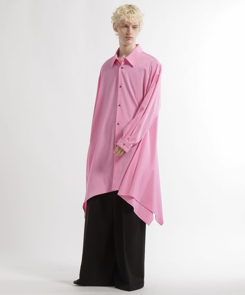 HARE（ハレ）の「スカートヘムロングシャツ(HARE)（シャツ/ブラウス・メンズ・ブラック/ピンク/ホワイト・FREE）」の6枚目の写真