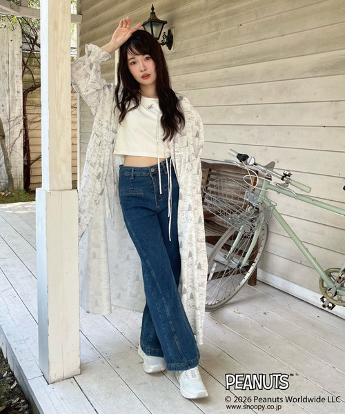 MIIA（ミーア）の「【PEANUTS】スヌーピー総柄ワンピース（ワンピース・レディース・グレー・FREE）」の3枚目の写真