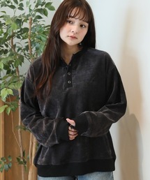 【KANGOL/カンゴール】別注 ロゴ刺繍 モールツイル ヘンリーネック ニットソー