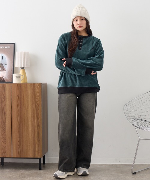 KANGOL(カンゴール)の「【KANGOL/カンゴール】別注 ロゴ刺繍 モールツイル ヘンリーネック ニットソー(ニット/セーター・メンズ・ネイビー/グリーン/アイボリー/チャコールグレー/ブラック・M/L/XL)」の19枚目の写真