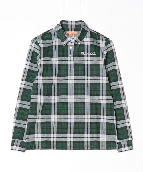 BEAMS GOLF（ビームスゴルフ）の「OR.チェックL.PL/W（ポロシャツ・レディース・ワイン/グリーン・LARGE/MEDIUM/SMALL）」の2枚目の写真