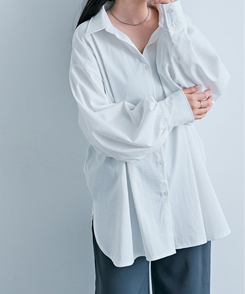 kirakiraShop(キラキラショップ)の「タック ブロード シャツ(シャツ/ブラウス・レディース・オフホワイト/ブルーグレー/ブラック・FREE)」の6枚目の写真