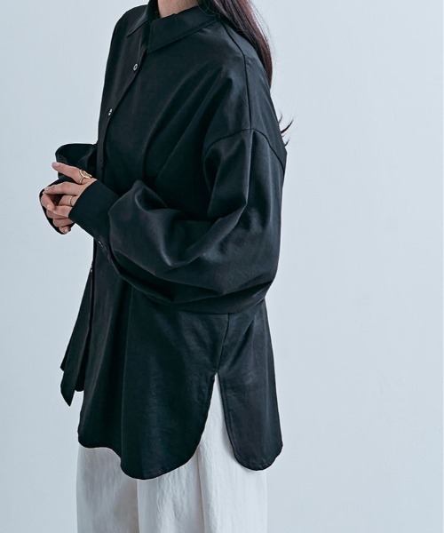 kirakiraShop(キラキラショップ)の「タック ブロード シャツ(シャツ/ブラウス・レディース・オフホワイト/ブルーグレー/ブラック・FREE)」の10枚目の写真