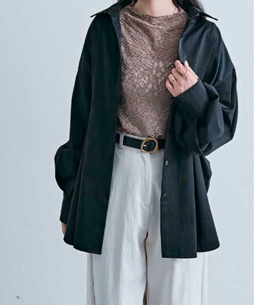 kirakiraShop(キラキラショップ)の「タック ブロード シャツ(シャツ/ブラウス・レディース・オフホワイト/ブルーグレー/ブラック・FREE)」の11枚目の写真