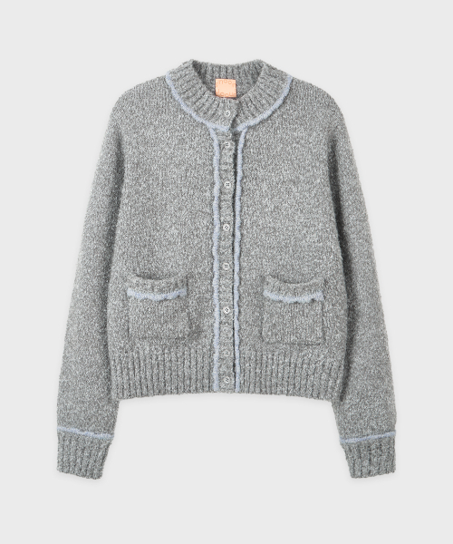 SINOON(シヌーン)の「Color Point Pompom Cardigan (Deep Grey)(カーディガン/ボレロ・レディース・ダークグレー・FREE)」の4枚目の写真