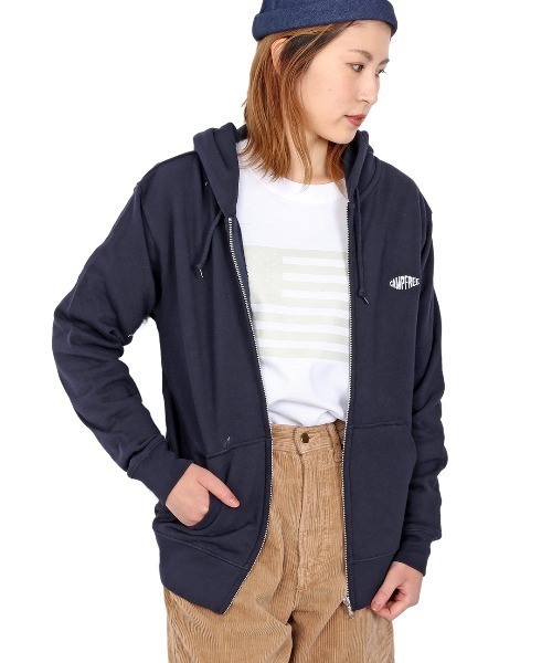 CAMPFREE（キャンプフリー）の「[キャンプフリー] CAMPFREE 8.4oz 裏毛ワンポイント刺繍ジップパーカー（パーカー・メンズ・ブラック/ネイビー/杢グレー・S/2XL/L/M/XL）」の20枚目の写真