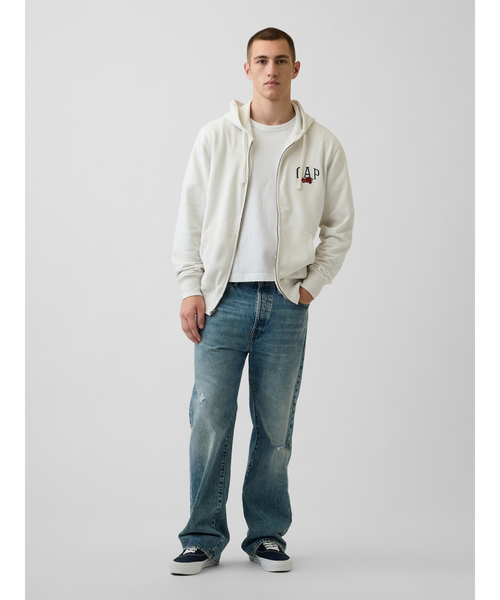 GAP(ギャップ)の「ヴィンテージソフト フレンチテリー MOMIJI GAPロゴ ジップアップパーカー(スウェット・メンズ・ストーン・S/M/L/XL/XS)」の2枚目の写真