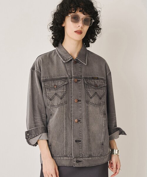 Whim Gazette(ウィムガゼット)の「【Wrangler】デニムGジャン/セットアップ可(デニムジャケット・レディース・ブラック/ブルー・FREE)」の2枚目の写真