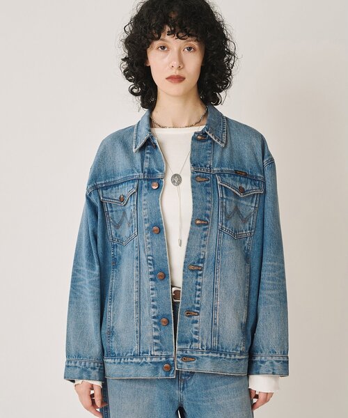 Whim Gazette(ウィムガゼット)の「【Wrangler】デニムGジャン/セットアップ可(デニムジャケット・レディース・ブラック/ブルー・FREE)」の3枚目の写真