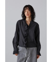 YLEVE / COTTON LAWN RUFFLED BL