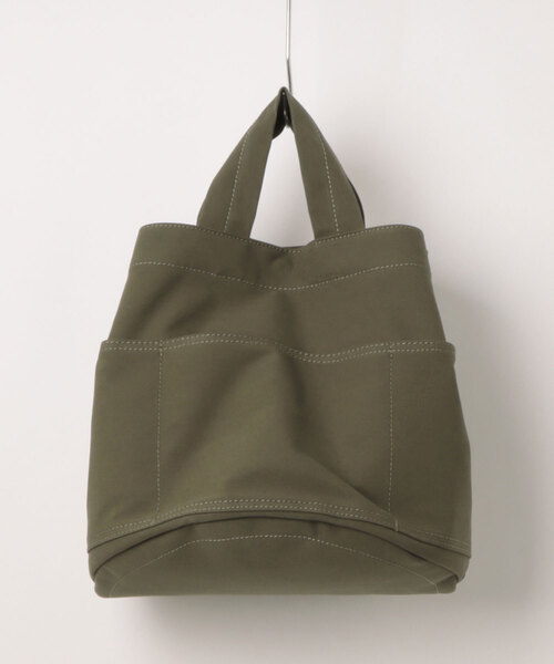 cache cache（カシュ カシュ）の「カシュカシュ cachecache / ポリコットンマルチポケット丸底トートバッグ（トートバッグ・レディース・ライトグレー/カーキ/ブラック・FREE）」の3枚目の写真
