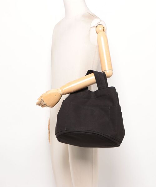 cache cache（カシュ カシュ）の「カシュカシュ cachecache / ポリコットンマルチポケット丸底トートバッグ（トートバッグ・レディース・ライトグレー/カーキ/ブラック・FREE）」の7枚目の写真