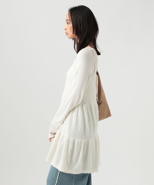 BAYFLOW(ベイフロー)の「シャギーキャミチュニック(チュニック・レディース・ブラック/オフホワイト/ブラウン・FREE)」の8枚目の写真