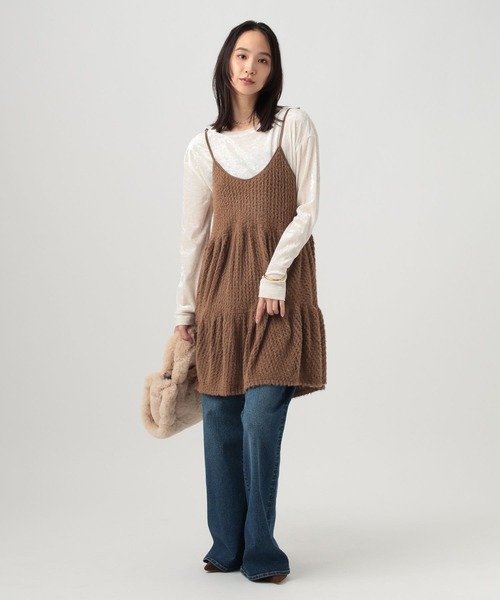 BAYFLOW(ベイフロー)の「シャギーキャミチュニック(チュニック・レディース・ブラック/オフホワイト/ブラウン・FREE)」の16枚目の写真