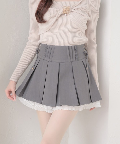 couture BY ROJITA(クチュールバイロジータ)の「【セットアップ対応】タックプリーツミニスカパン(スカート・レディース・ブラック/グレー/ブラウン・FREE)」の3枚目の写真