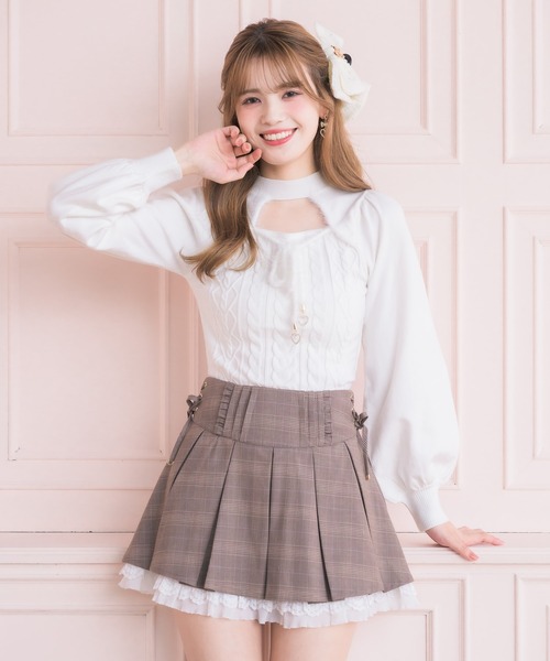 couture BY ROJITA(クチュールバイロジータ)の「【セットアップ対応】タックプリーツミニスカパン(スカート・レディース・ブラック/グレー/ブラウン・FREE)」の13枚目の写真