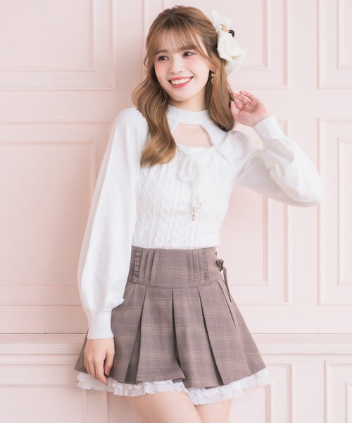 couture BY ROJITA(クチュールバイロジータ)の「【セットアップ対応】タックプリーツミニスカパン(スカート・レディース・ブラック/グレー/ブラウン・FREE)」の16枚目の写真