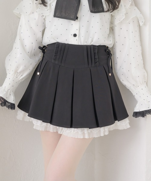 couture BY ROJITA(クチュールバイロジータ)の「【セットアップ対応】タックプリーツミニスカパン(スカート・レディース・ブラック/グレー/ブラウン・FREE)」の4枚目の写真